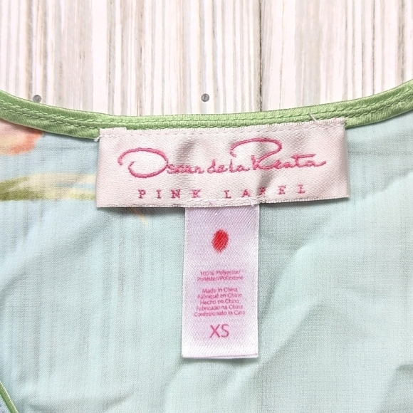 Oscar De La Renta Pink Label Floral Button Down Tank Vest in Blue Size XS - Picture 5 of 11
